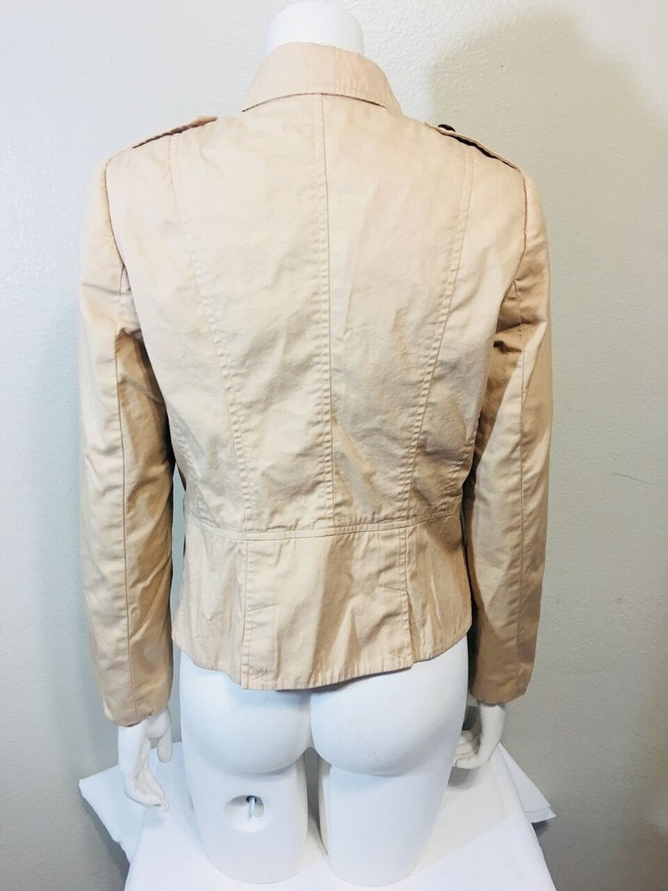 APOSTROPHE Sz 4 Coat Brown Beige Utility Jacket - Picture 6 of 10